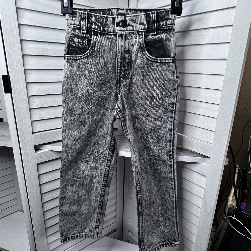 Vtg 80s Levi's 505 Boys Jeans Acid Wash Gray Size‎ 8 USA Made RARE HTF